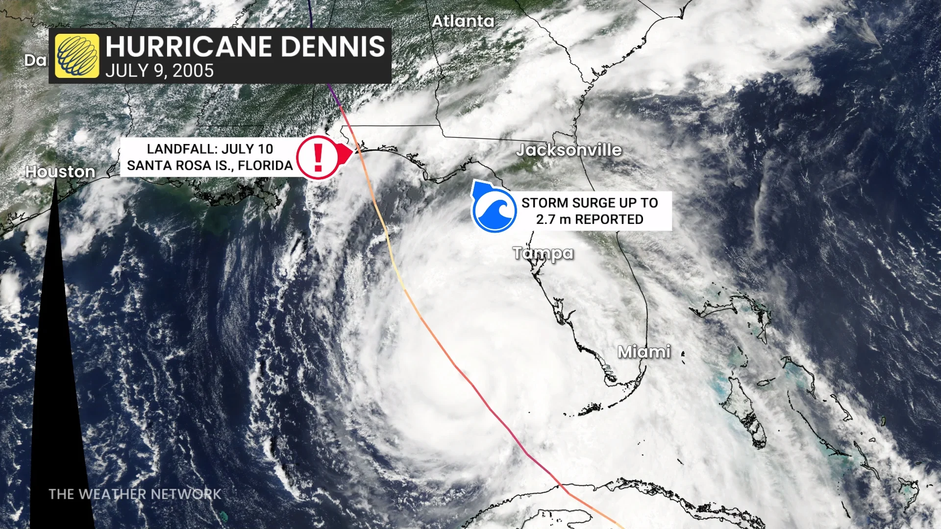 Hurricane Dennis Satellite July 9 2005