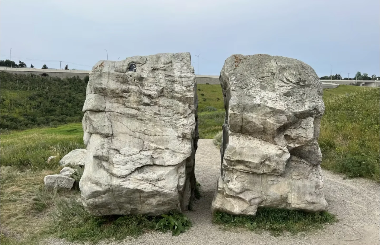 CBC: Split rock can be found in Confluence Park in Calgary's Beddington Heights neighbourhood. (Submitted by Dale Leckie)