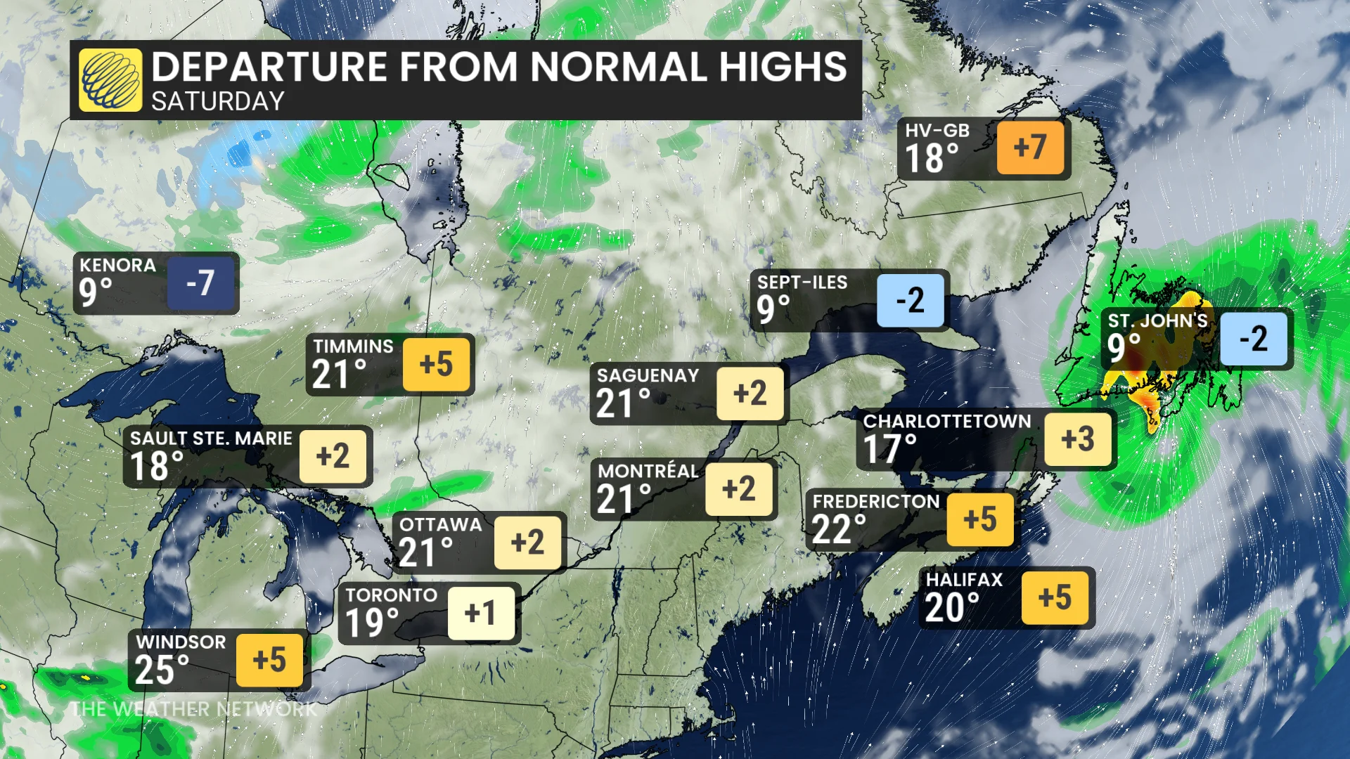 Baron - Eastern Canada temperatures long weekend - May 13