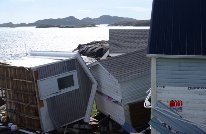 Damage caused by tropical storm Fiona in the community of Burgeo. (James Grudic/CBC)