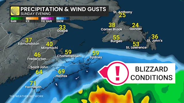 Nor’easter to bring 20–40 cm of snow, strong winds to Atlantic Canada ...