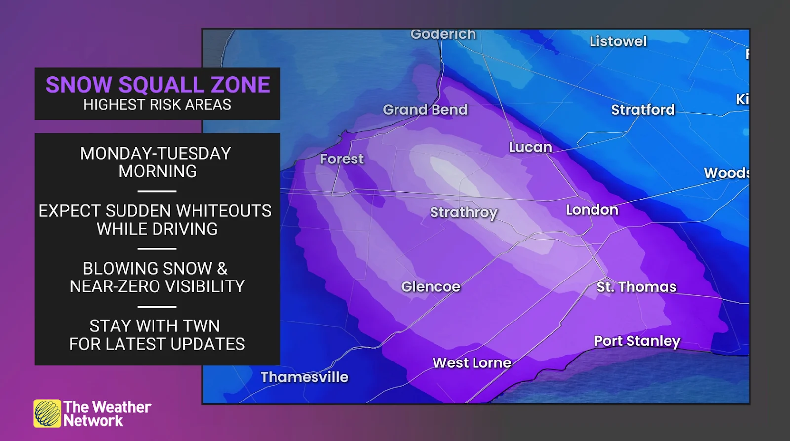 Snow Squall Zone Lake Huron Monday