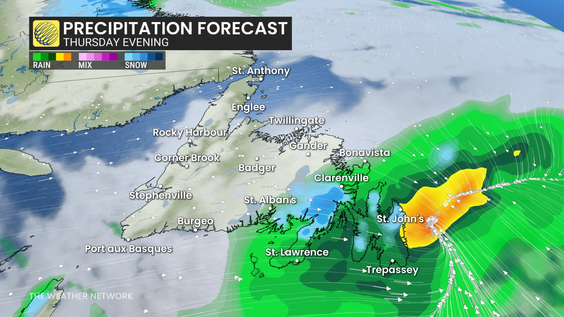 Baron - Atlantic Canada precipitation Thursday evening - Nov5