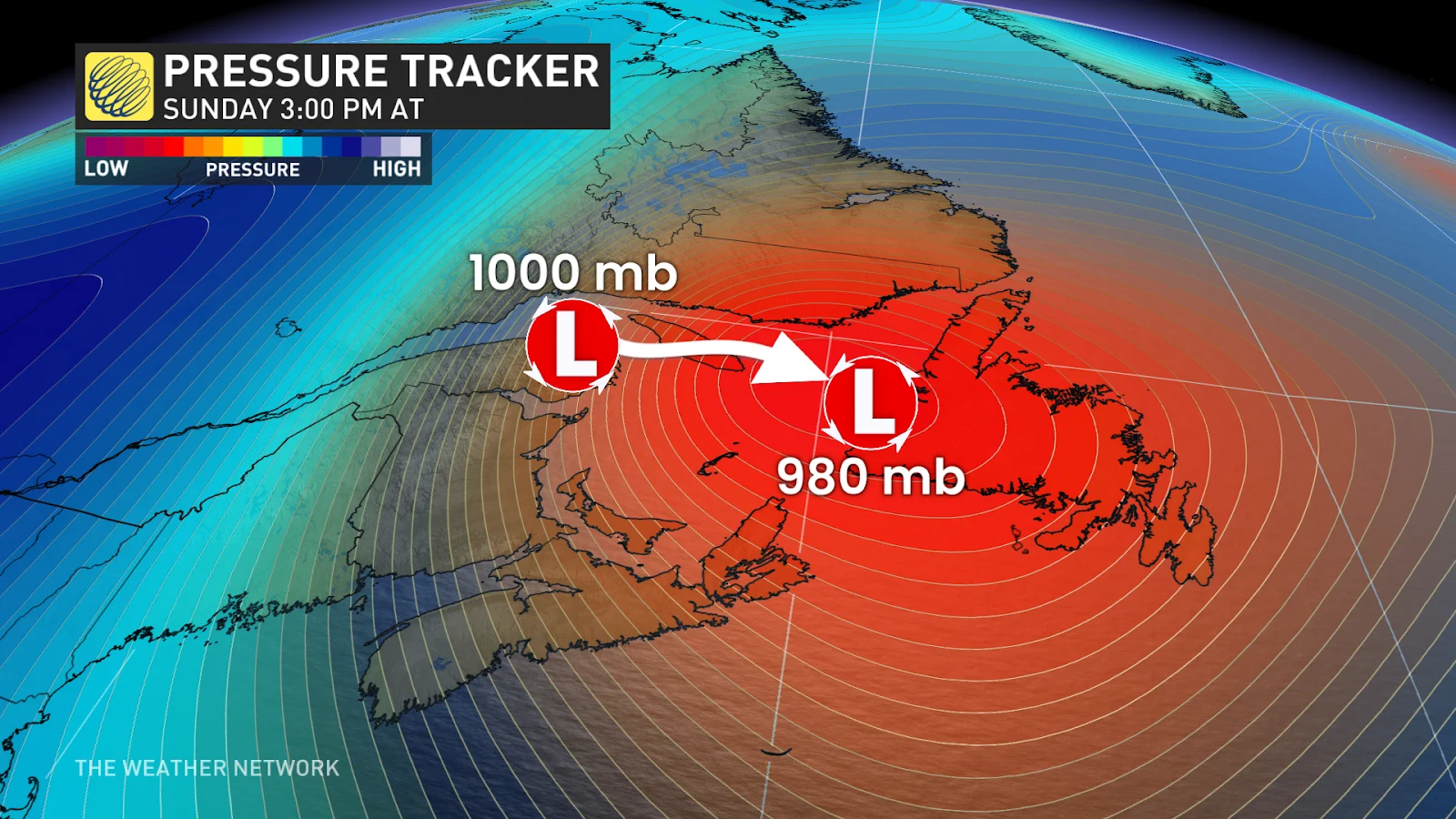 Atlantic Canada pressure tracker