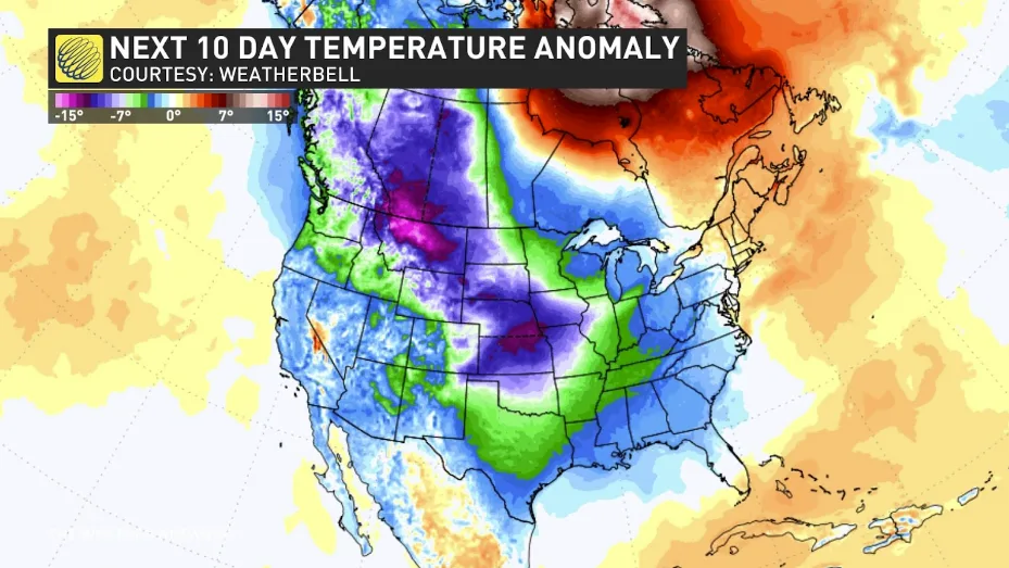 January 2024 upcoming polar vortex temperature anomalies