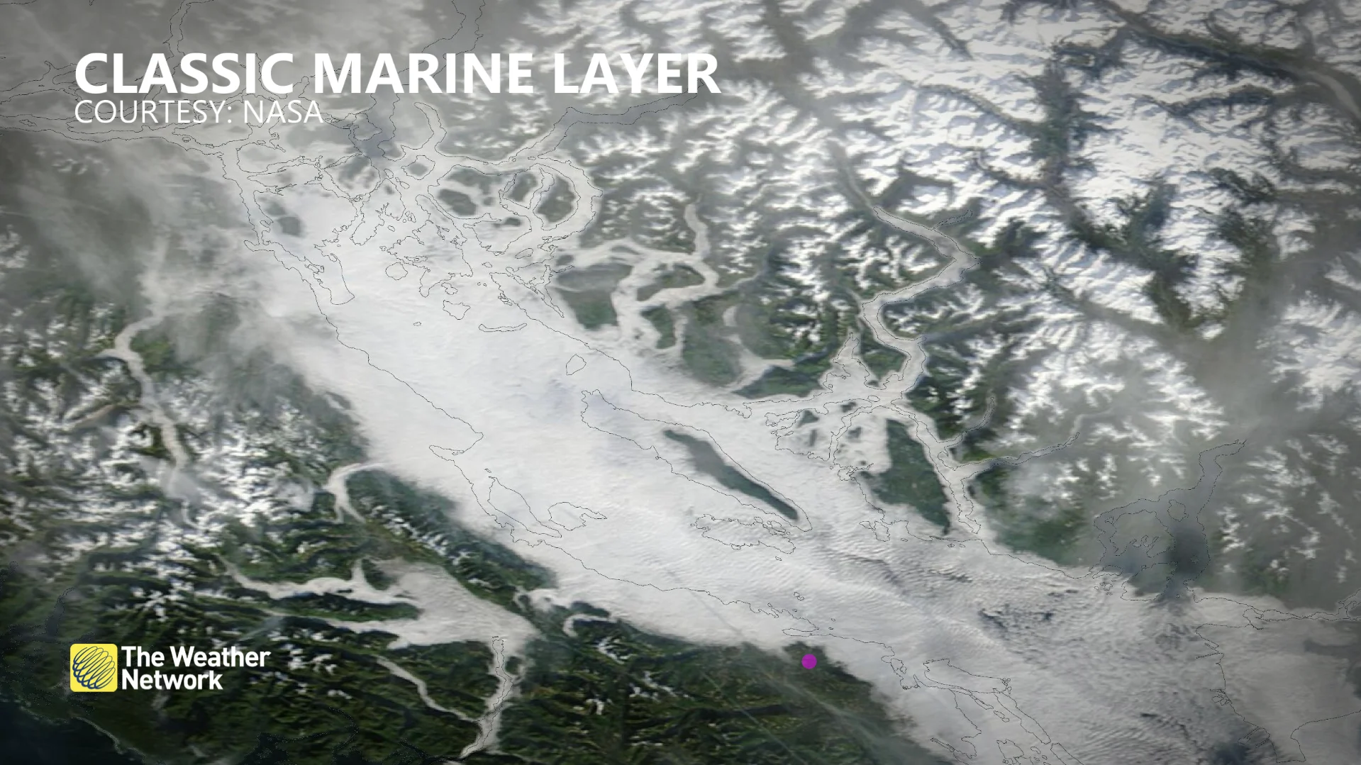 Classic marine layer in B.C./NASA