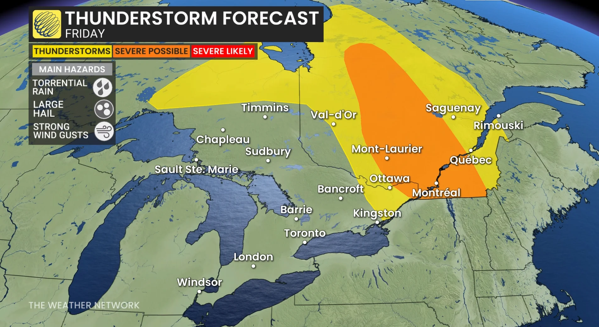 Baron - ONQC thunderstorm risk Friday - June 12