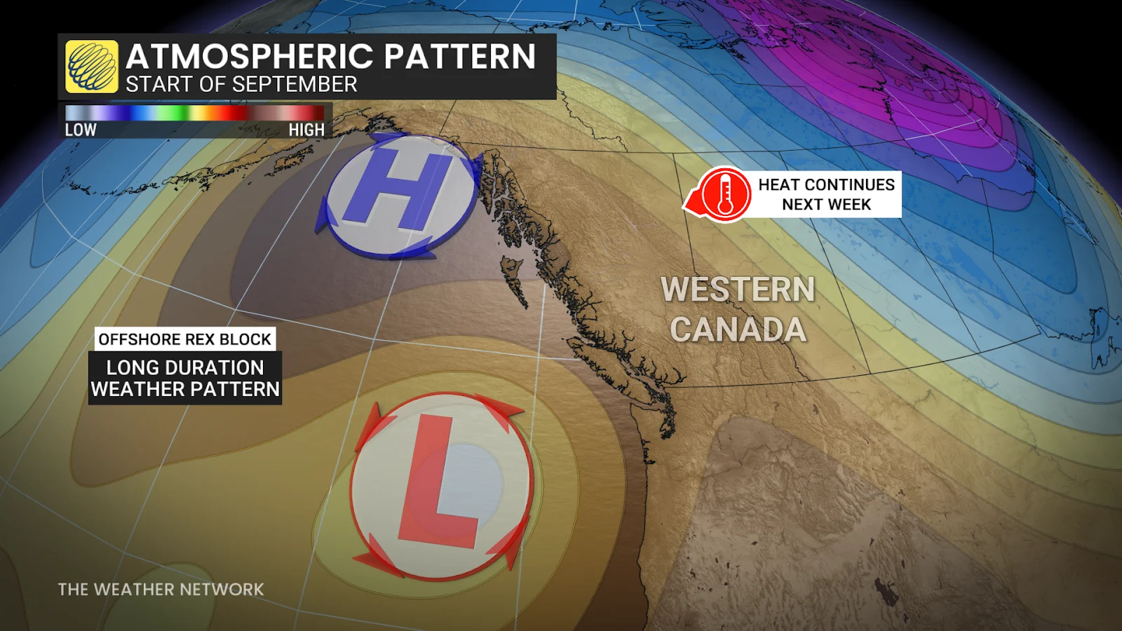 Western Canada atmospheric pattern start of September