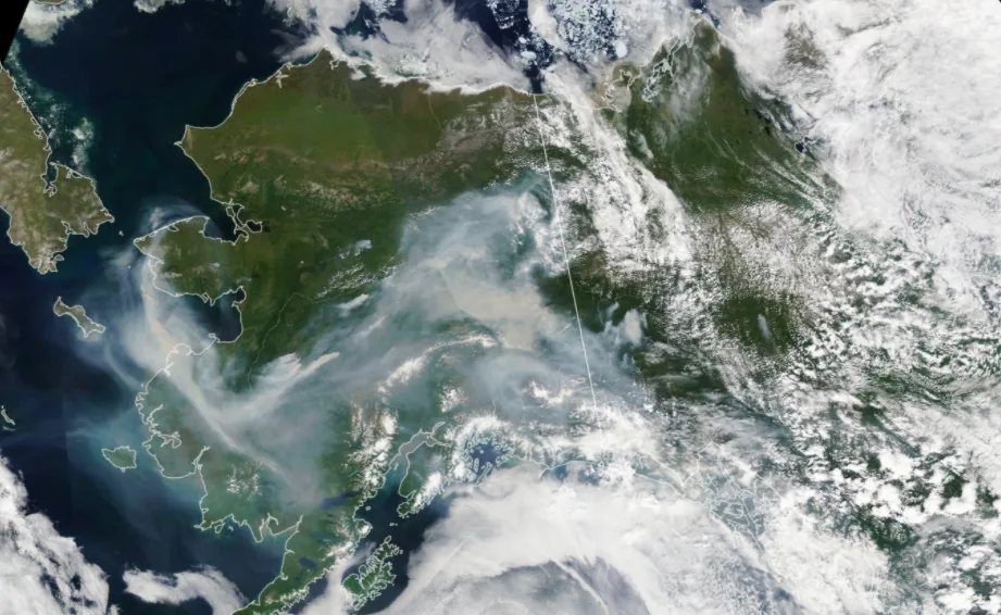 Smoke from wildfires blankets Alaska NASA