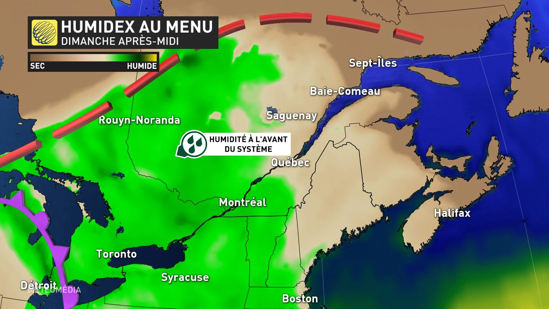 Humidex pour dimanche