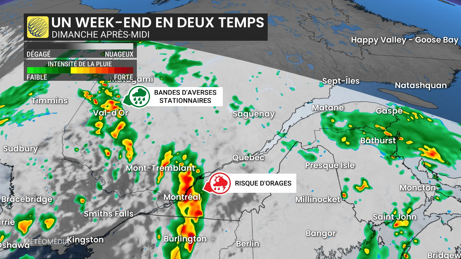 Important de choisir votre journée : week-end: jusqu' à 80 mm de pluie