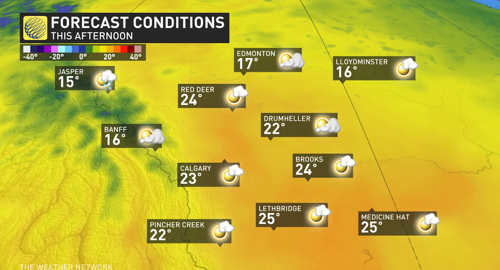 AB temperatures Mon Oct 14