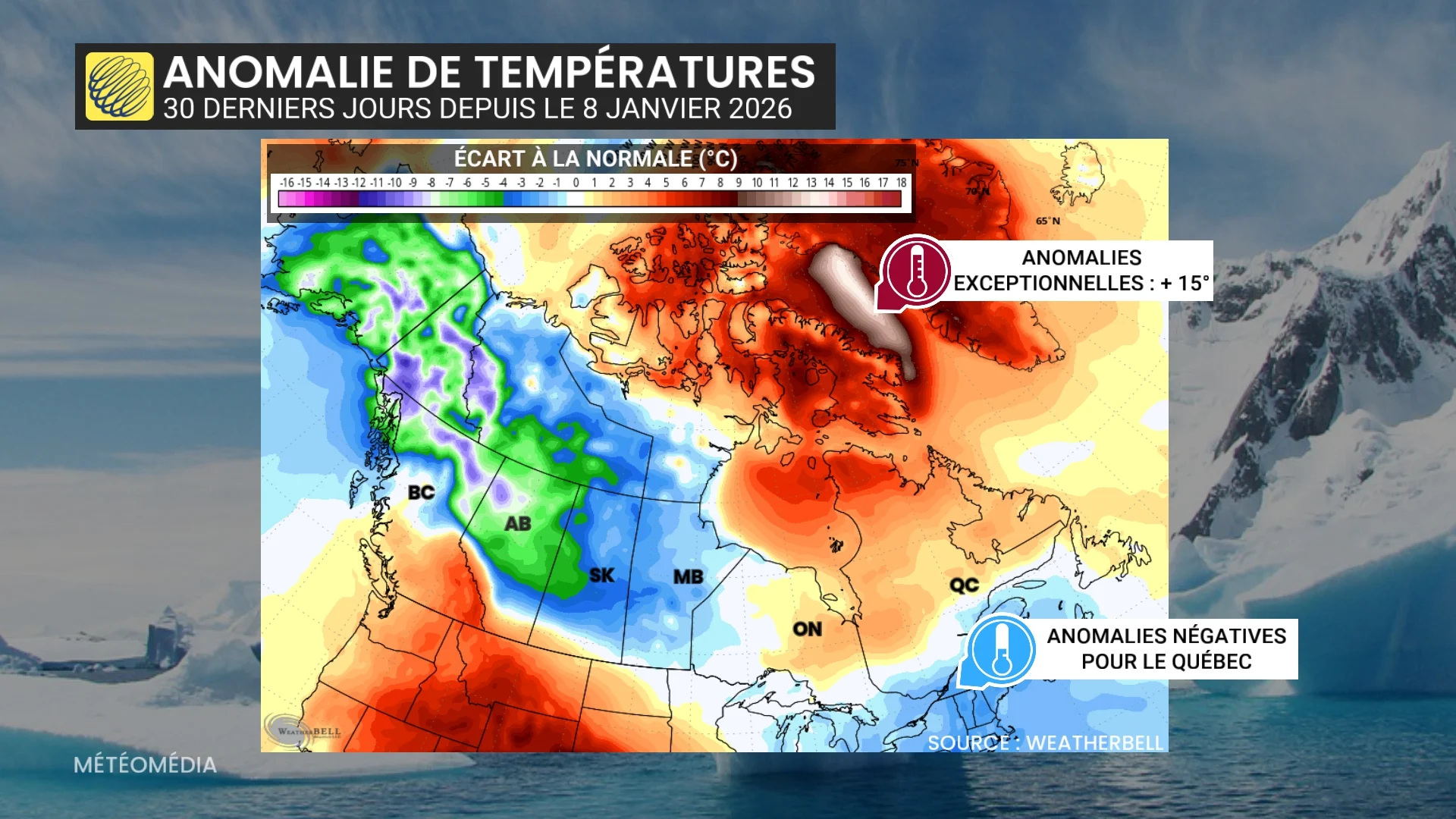 Jusqu’à 80 % moins de glace en Arctique.