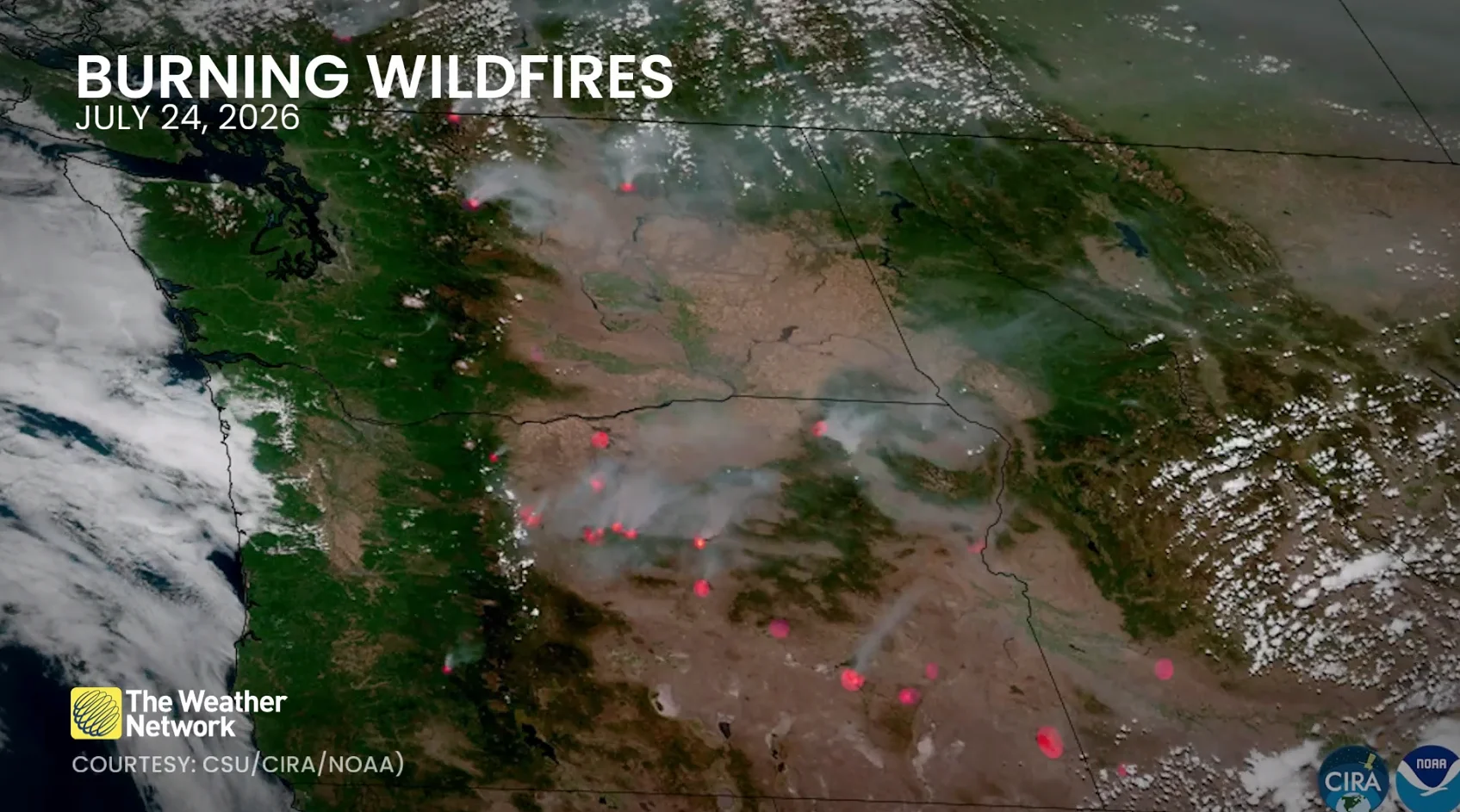 B.C. Wildfire Satellite July 24 2026