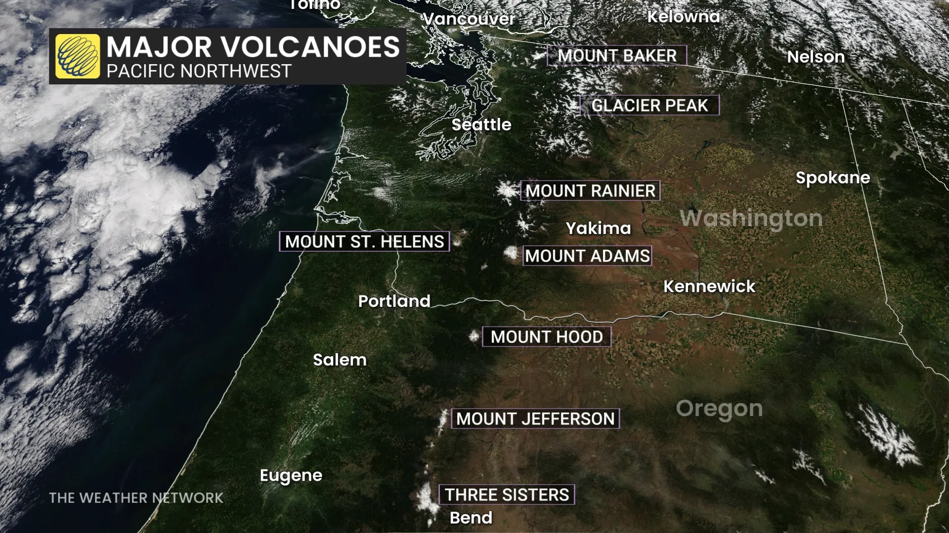 Major Volcanoes Pacific Northwest