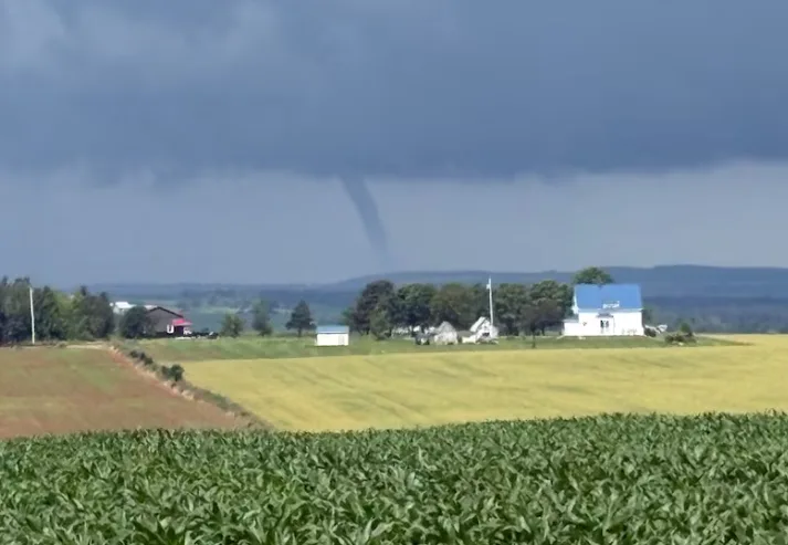 CBC: Islanders spotted the tornado on Saturday morning, just before noon. (Josh Coles/Submitted)