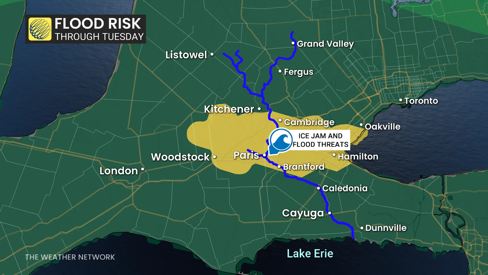 Ontario flood risk through Tuesday