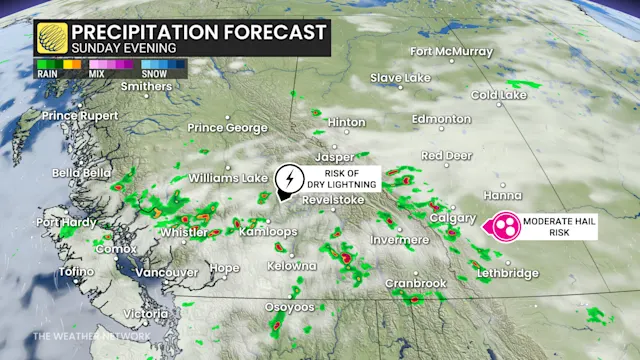 Wildfire worries rise in the West with severe storm risk in B.C ...