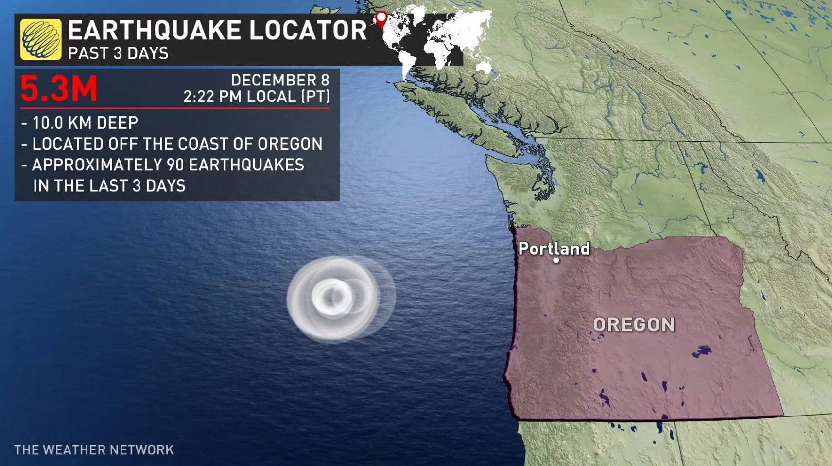 Swarm of earthquakes jolts seabed off the U.S. West Coast