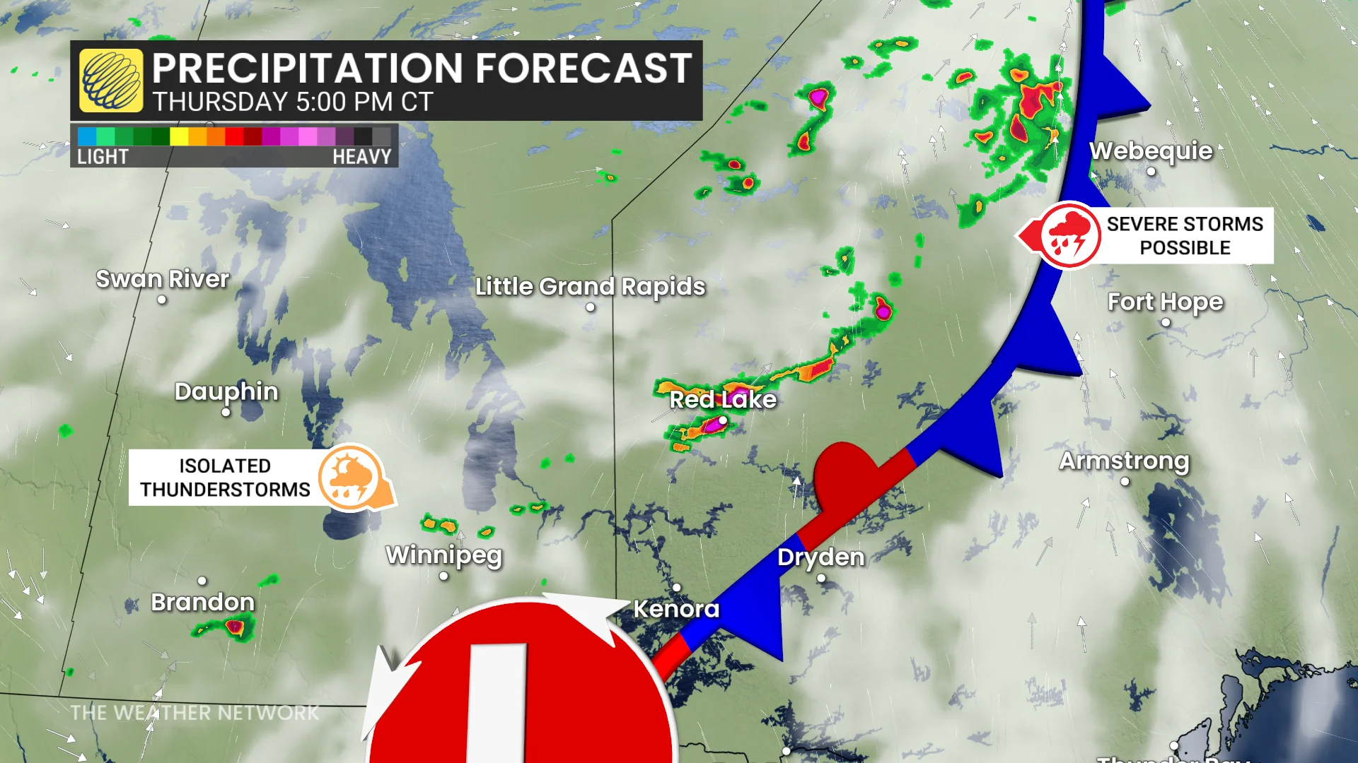 Baron - Thursday 5 pm precipitation Manitoba - Northwestern Ontario - July10