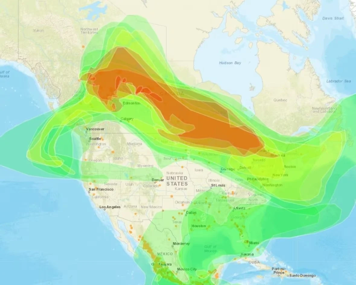 smoke-map/Office of Satellite and Product Operations/National Oceanic and Atmospheric Administration via CBC