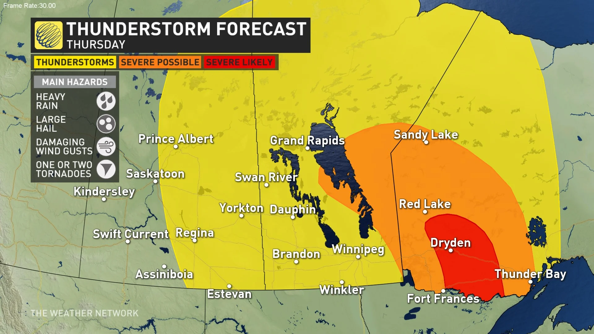 Northwestern Ontario Thursday risk map_Sept. 18