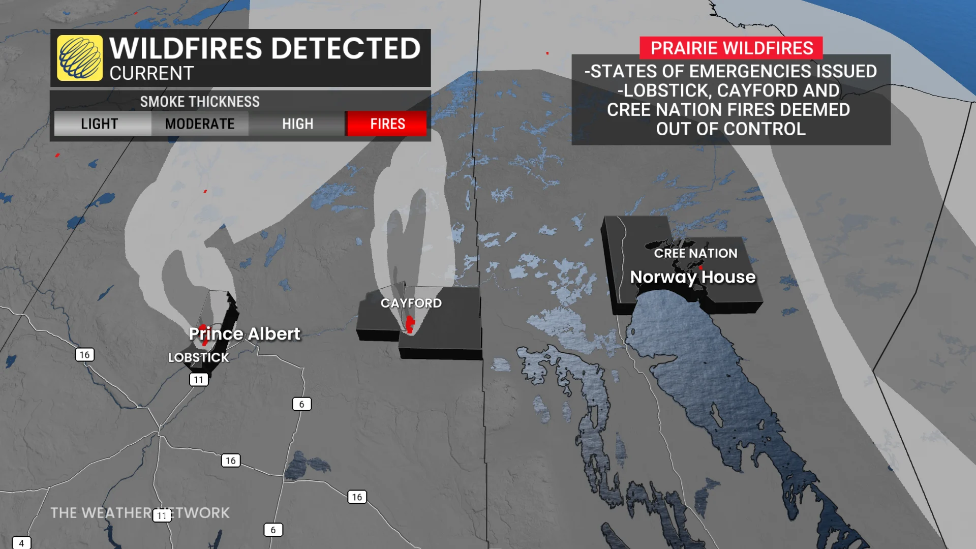 Prairies current wildfires (as of May 31)