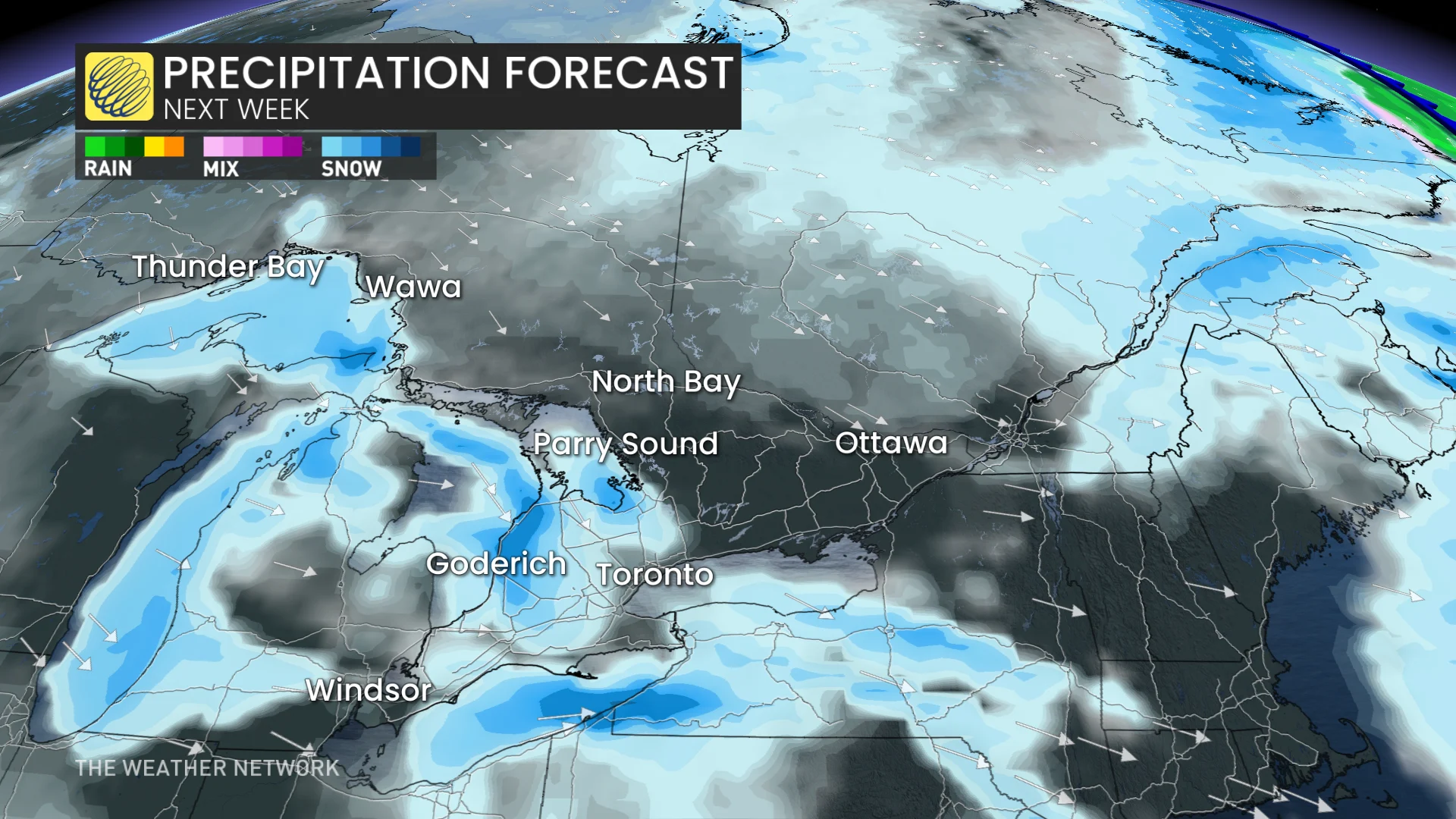 Baron - Ontario precipitation next week - Jan15