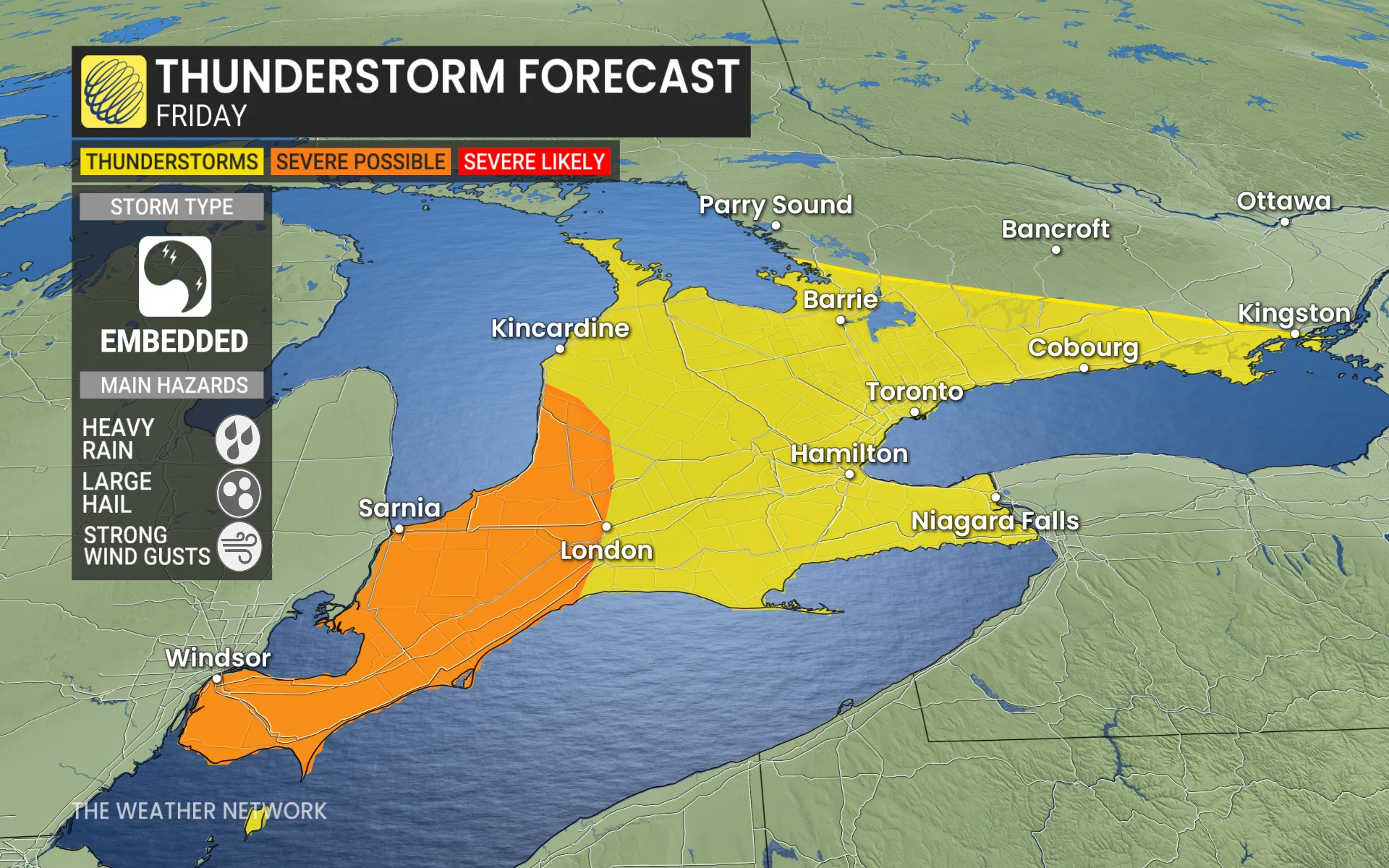 Baron - Ontario thunderstorm risk Friday - April 24