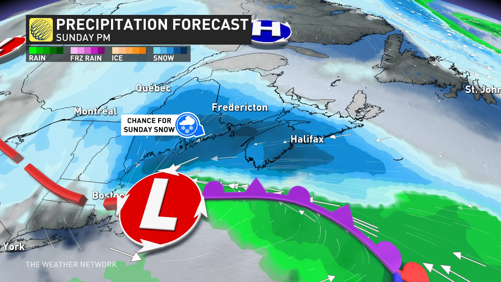 Maritimes Precip Sunday
