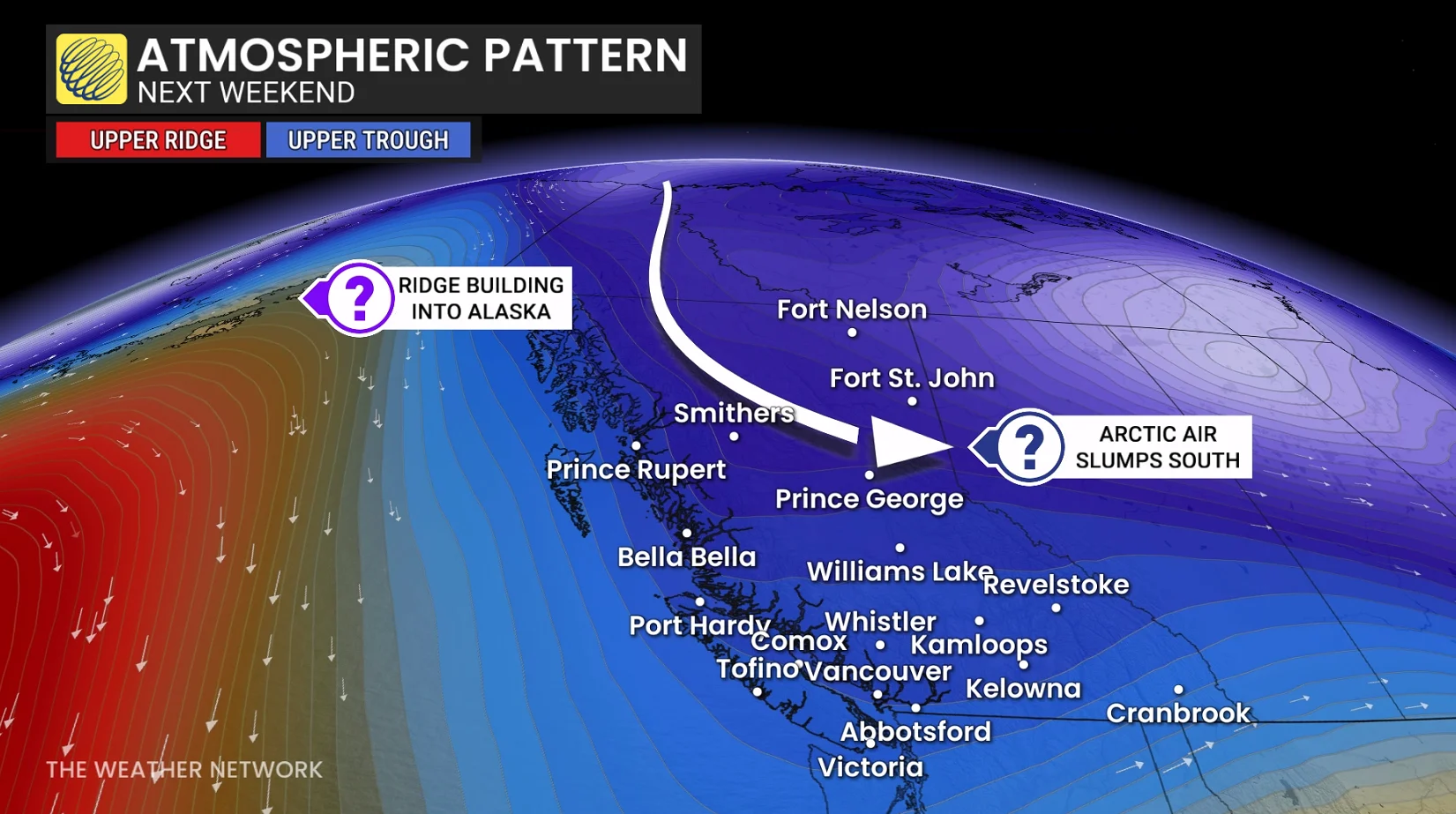West Coast atmospheric pattern next weekend