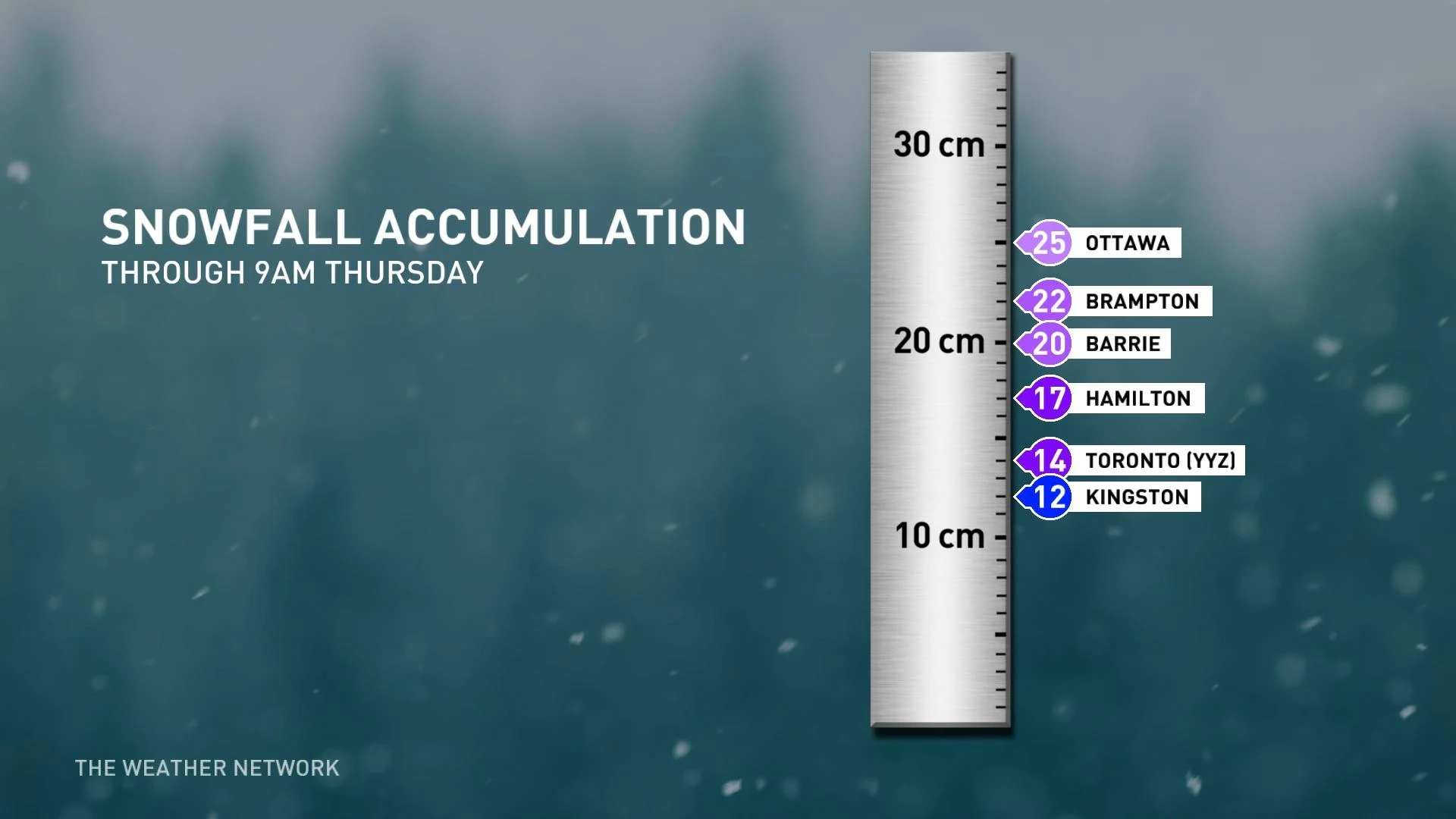 Snow totals as of 9am EST Jan. 26, 2023
