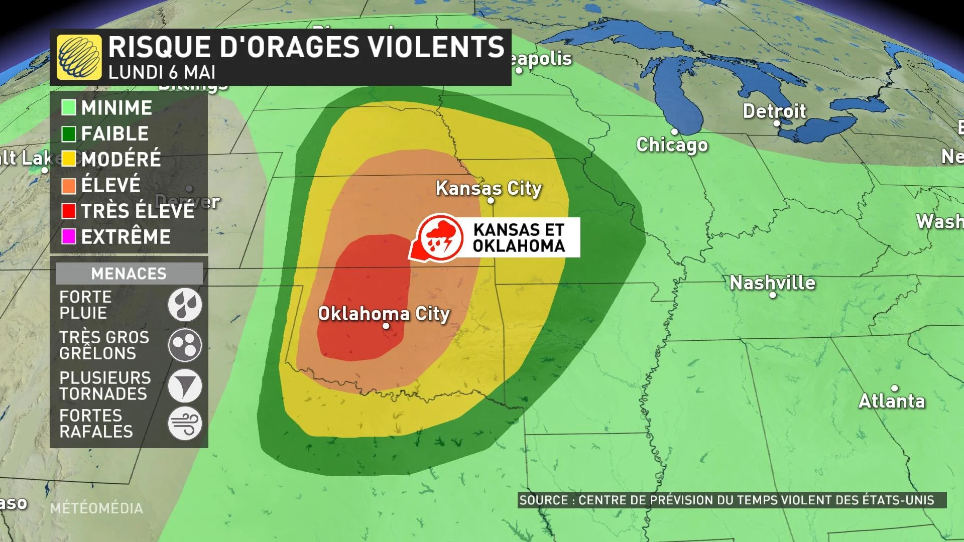Tornades : risque d'orages violents
