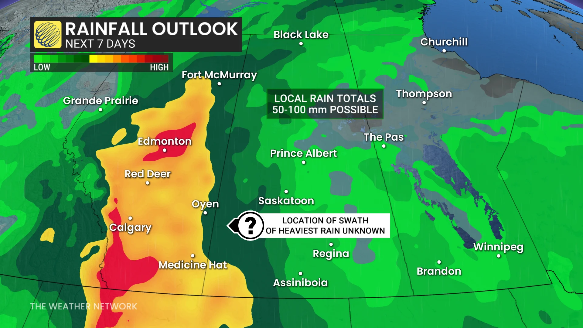 Prairies rainfall outlook next 7 days