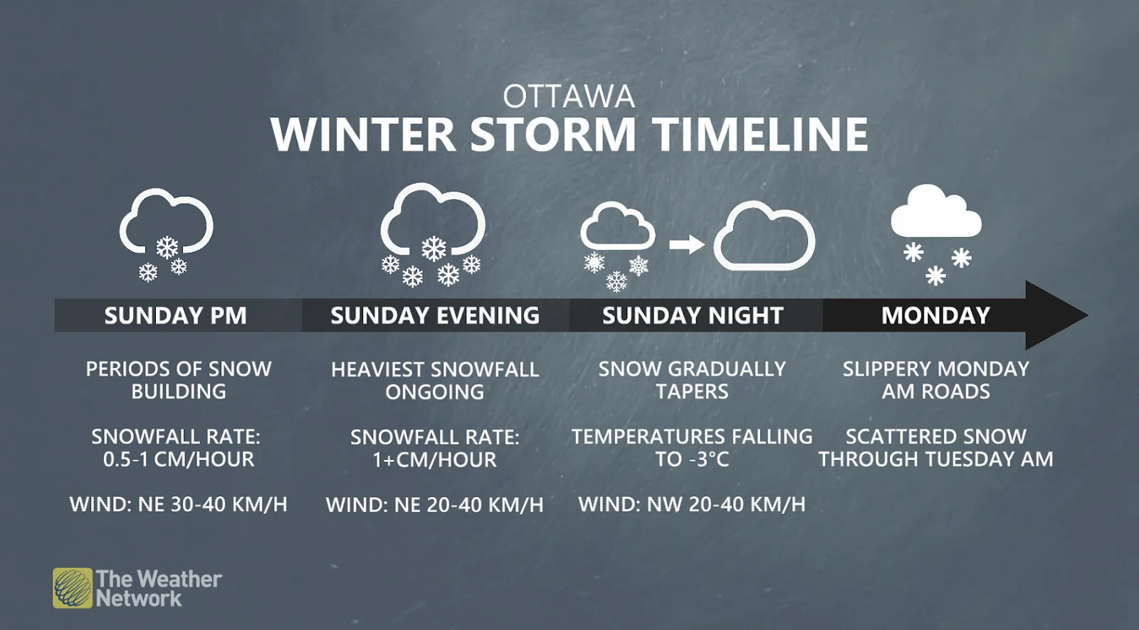 Ottawa winter storm timeline