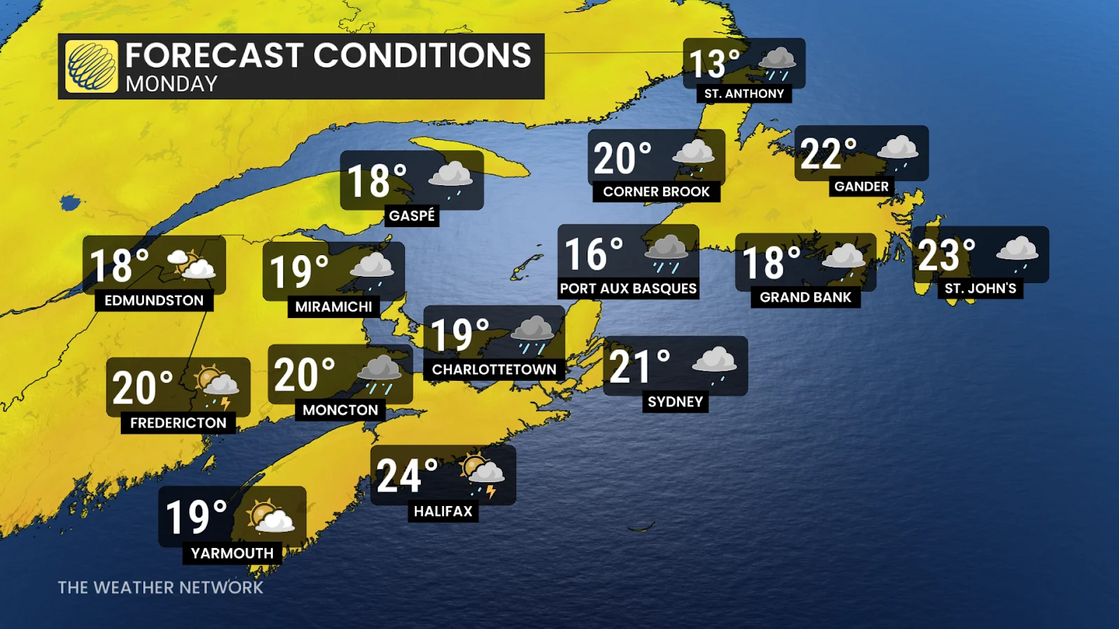 Maritimes, Wet, Rain, Atlantic, Thunderstorm, July 20, 2025. (The Weather Network/Tyler Hamilton)