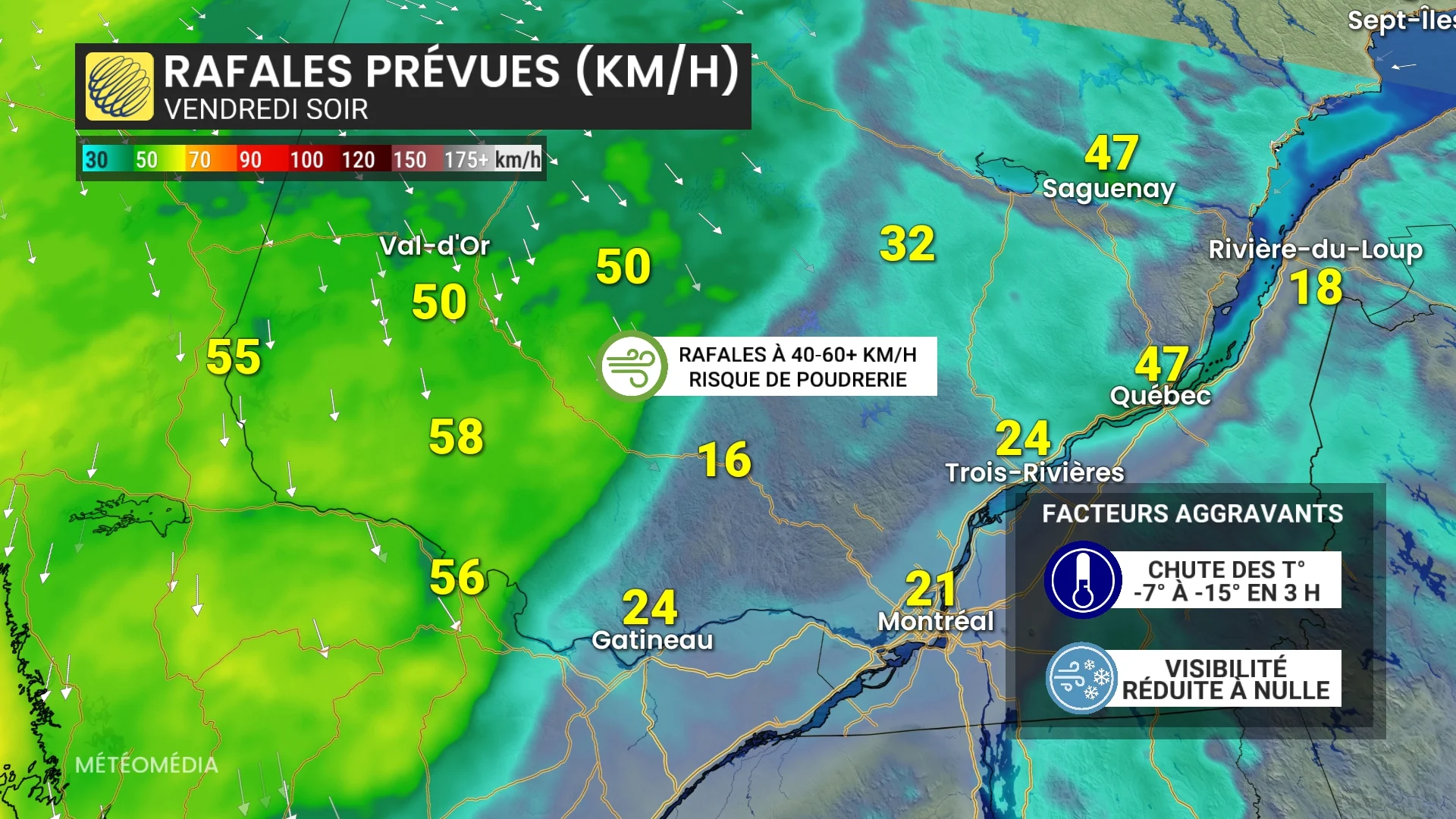 Risque de bourrasques au Québec