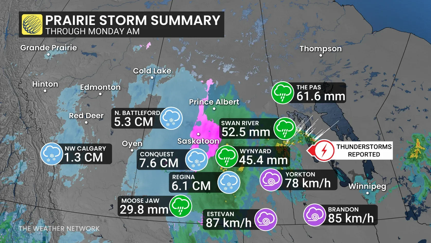Prairies, Summary, Cold, Manitoba, Saskatchewan, Alberta, October 13, 2025. (The Weather Network/Tyler Hamilton)