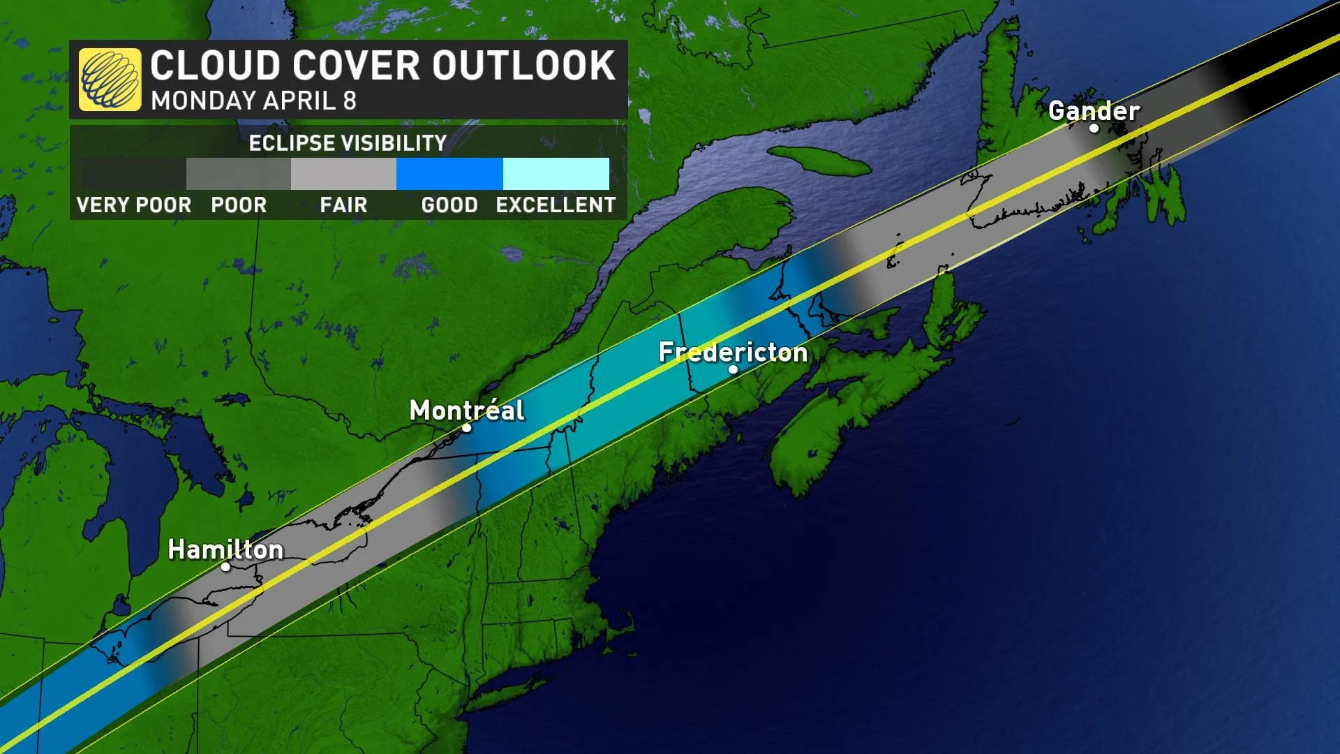 Tweaked cloud cover outlook for Eastern Canada April 7