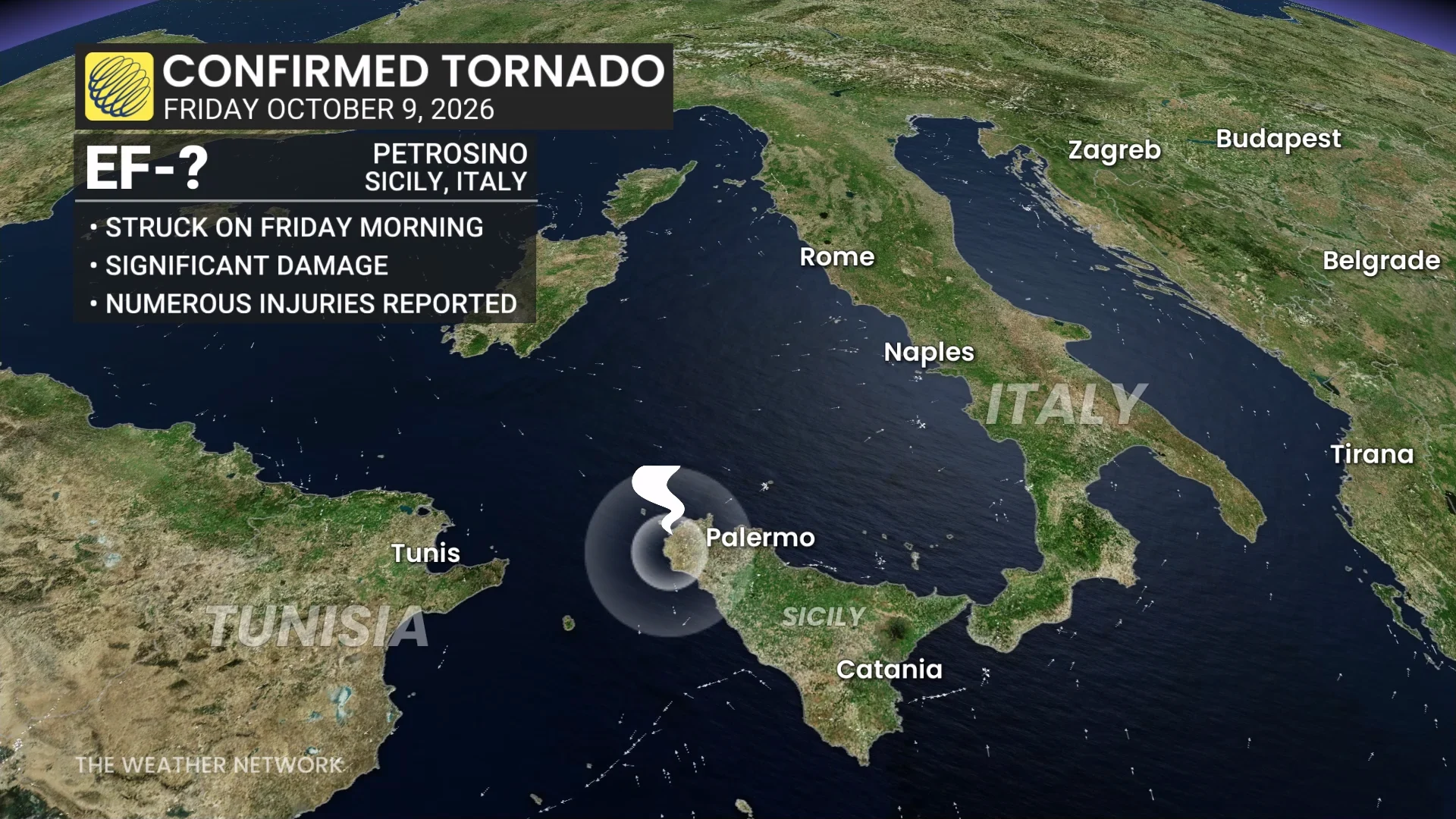 Sicily Tornado October 9 2026