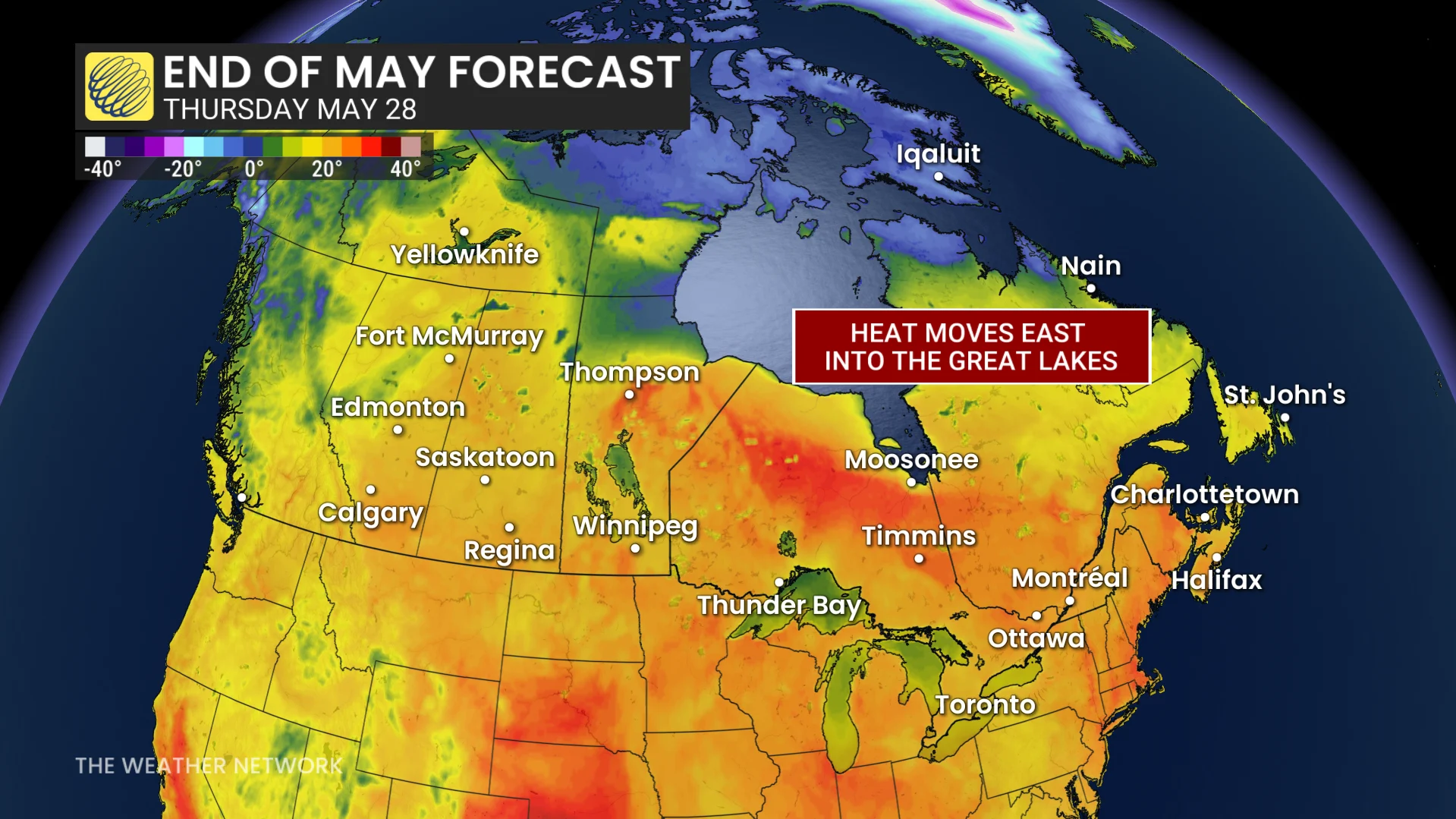Baron - End of May heat over Great Lakes