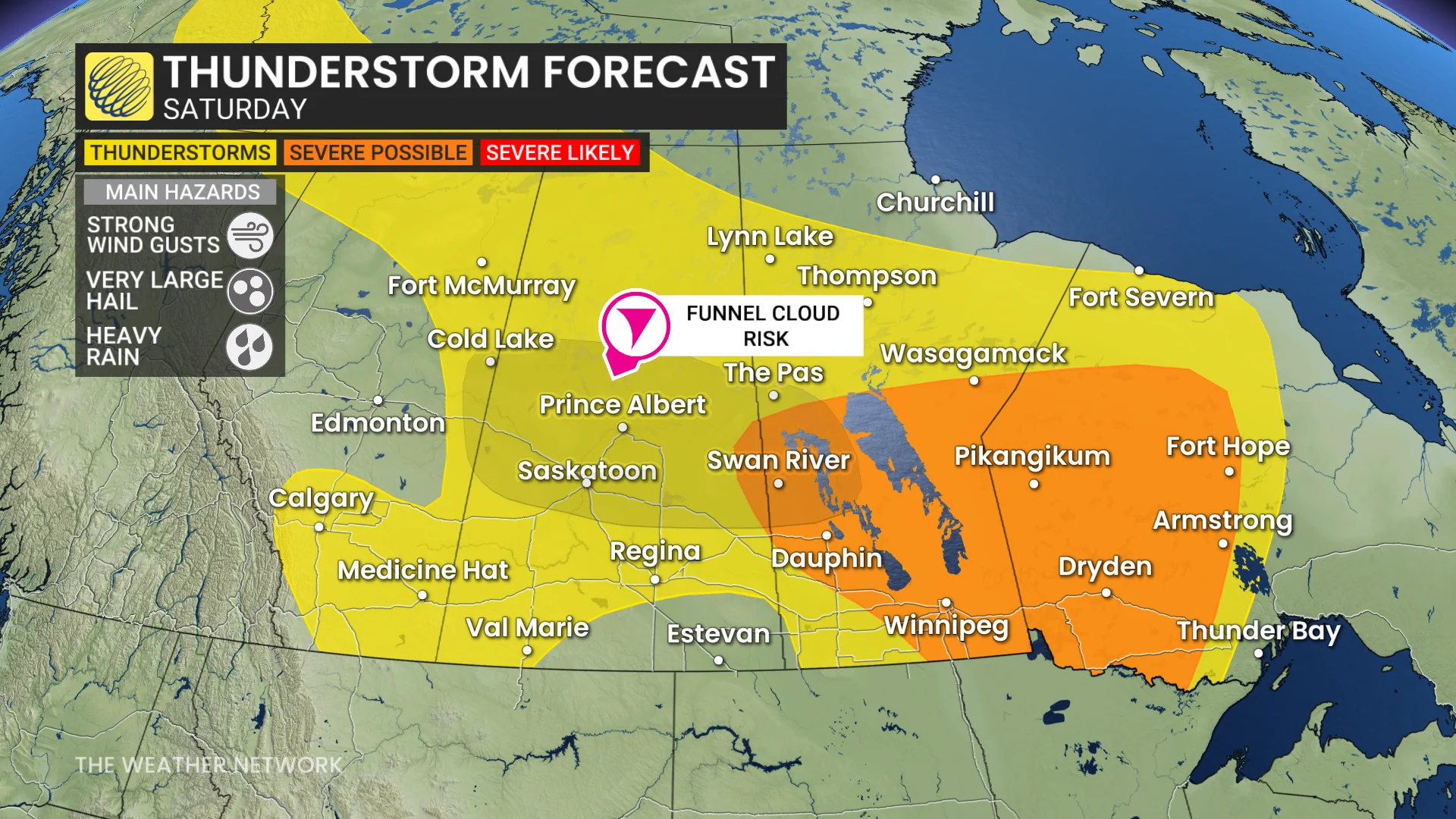 Updated Prairies storm risk Saturday