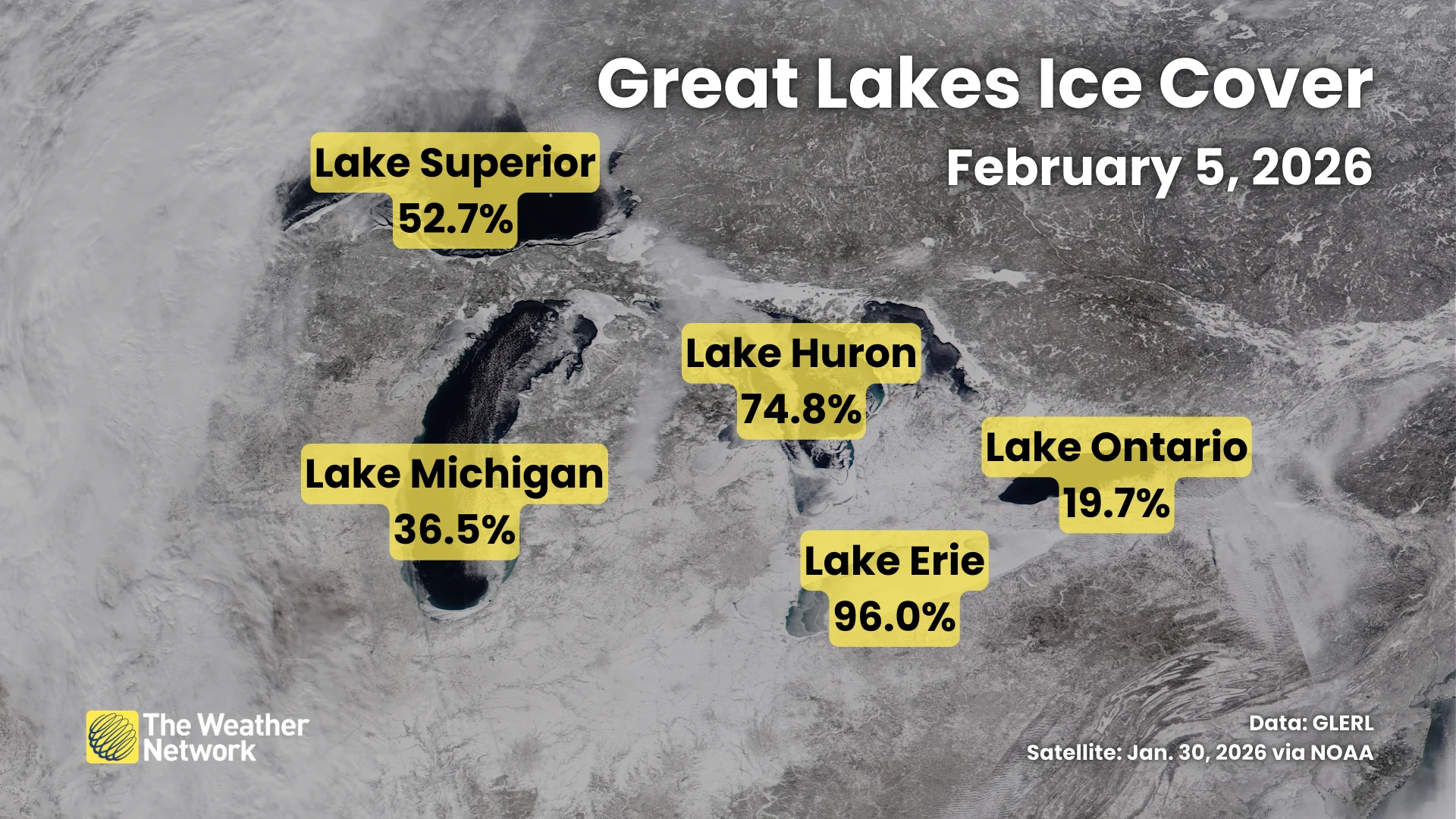 Great Lakes Ice Cover February 5, 2026