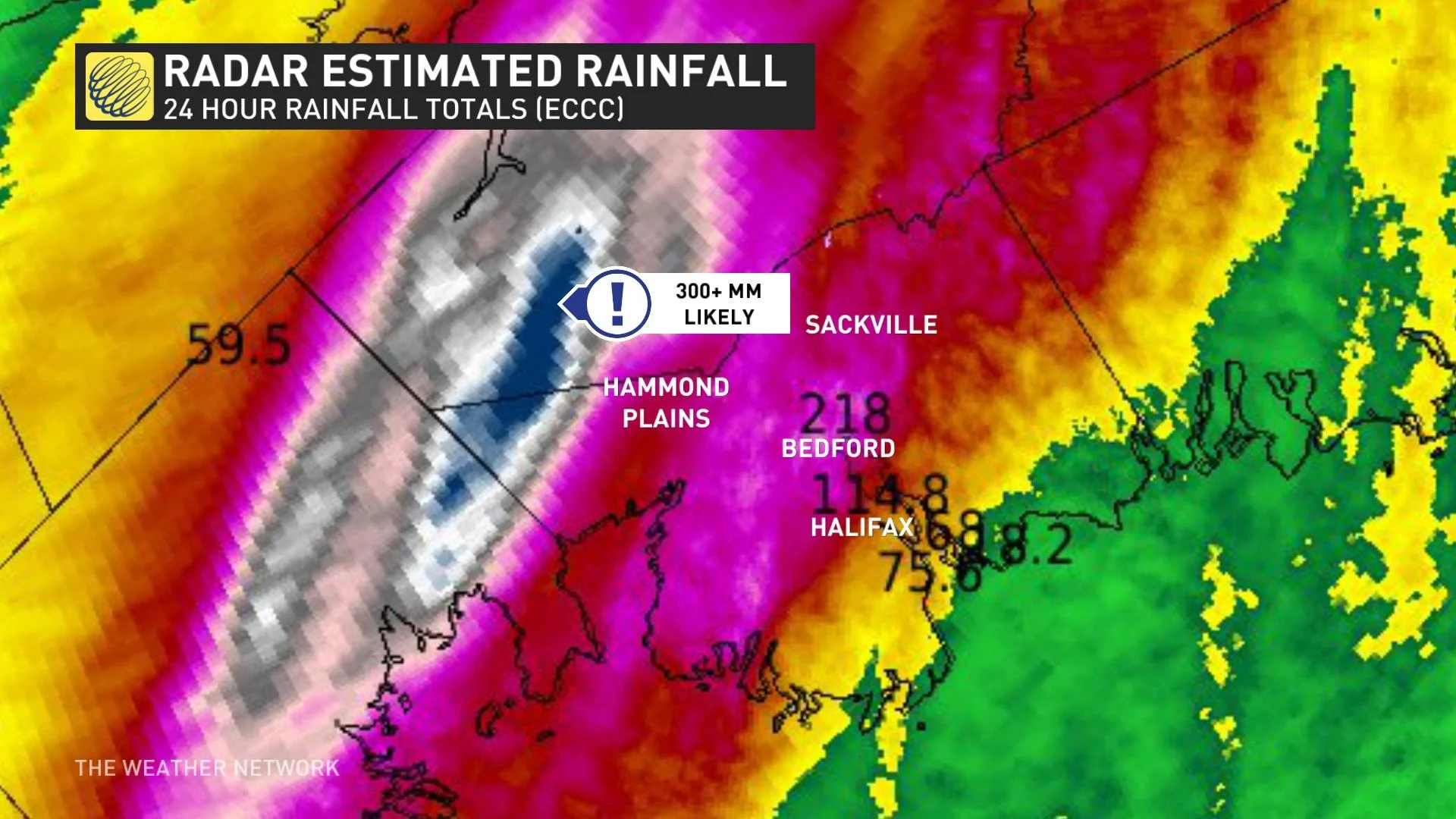 Halifax rainfall totals July 21 2023
