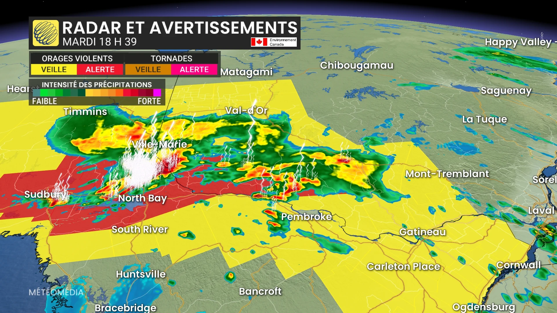 Un mardi actif au Québec : risques d'orages violents dans votre secteur