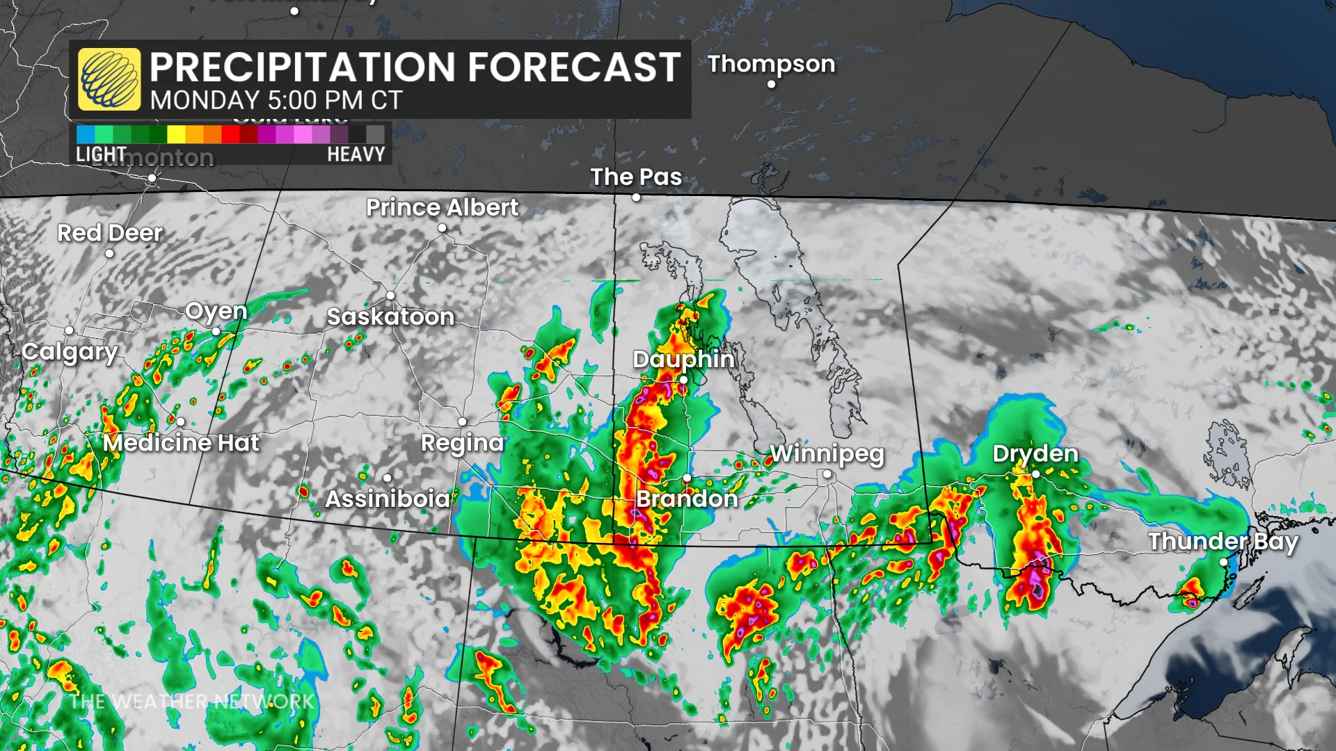 Rain, Forecast, Manitoba, Ontario, June 29, 2026. (The Weather Network/Nadine Hinds-Powell)
