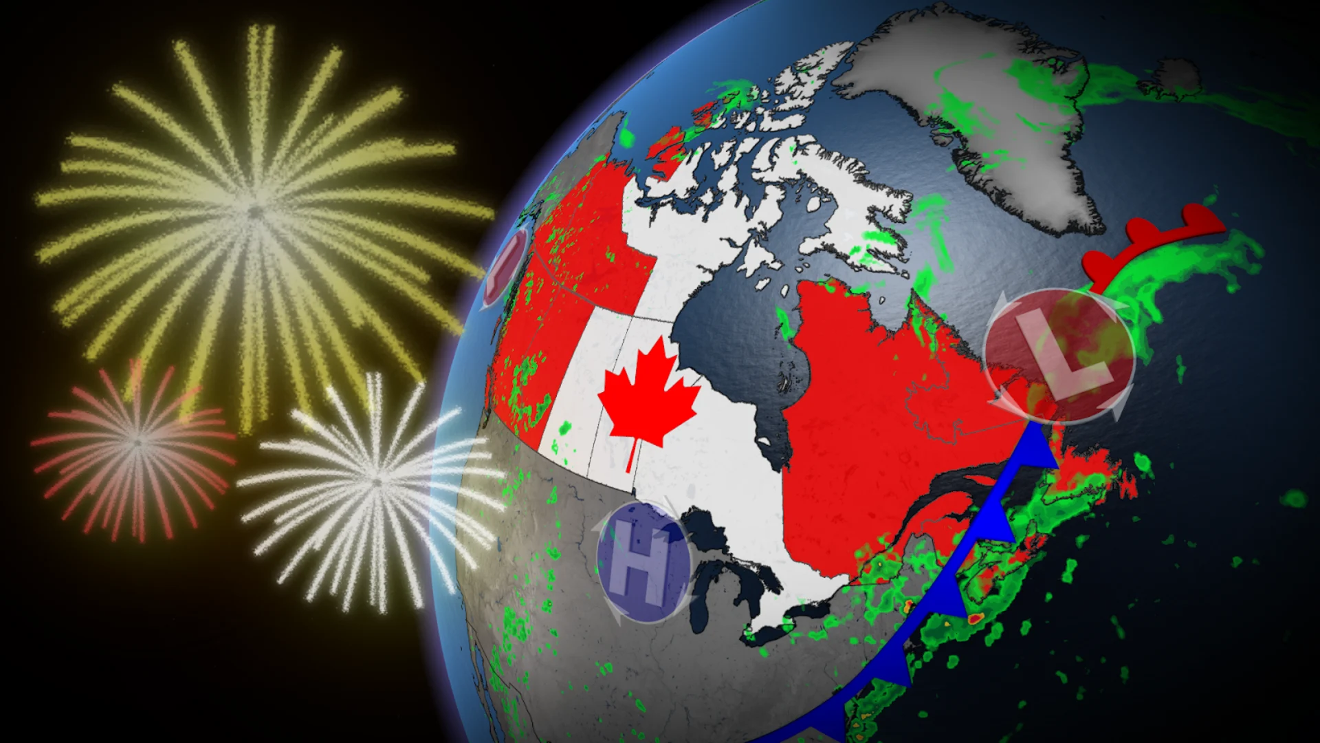Canada Day thumbnail fireworks flag