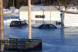 A Canadian town notorious for flooding once froze into a block of ice
