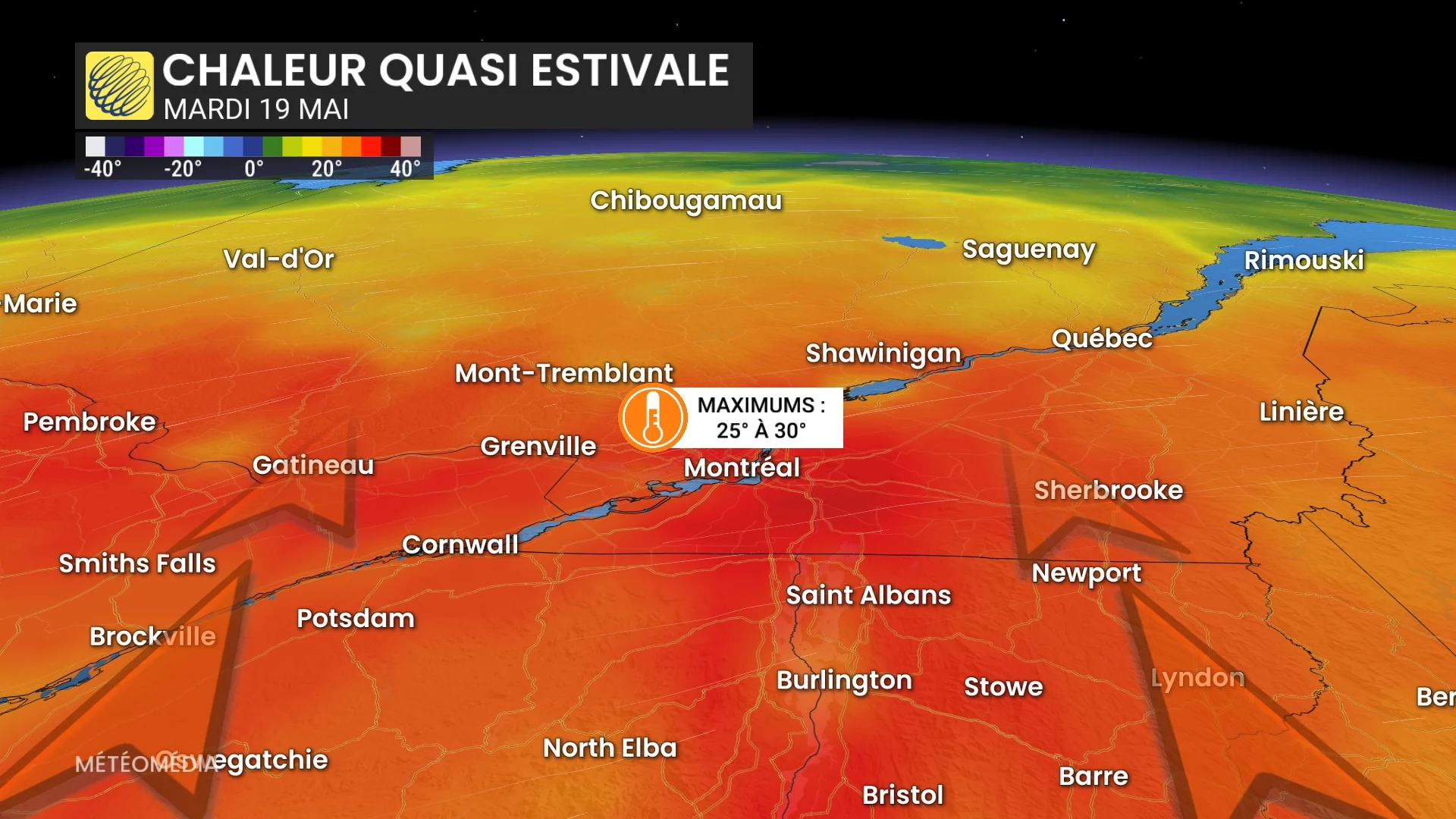 Les premiers 30°C à l’horizon pour le Sud du Québec