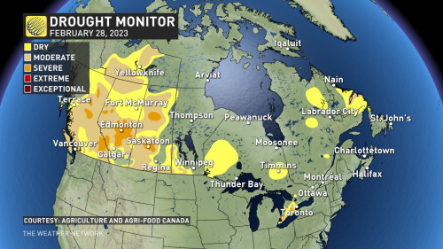 Canada Drought Monitor February 2023